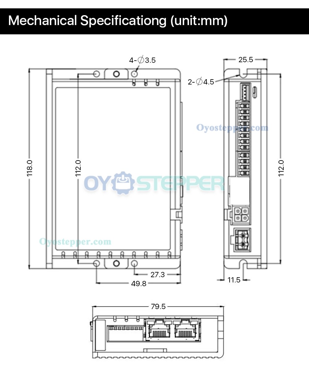 Leadshine DM2C-RS556 2.1-5.6A 20-50VDC Integrated Stepper Driver for Nema 17, 23, 24 Stepper Motor